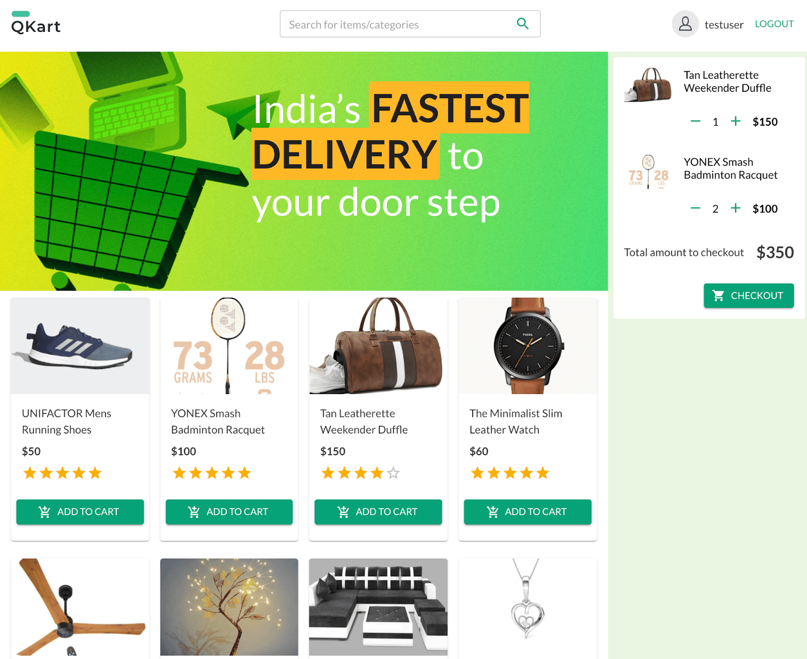 QKart - E-commerce